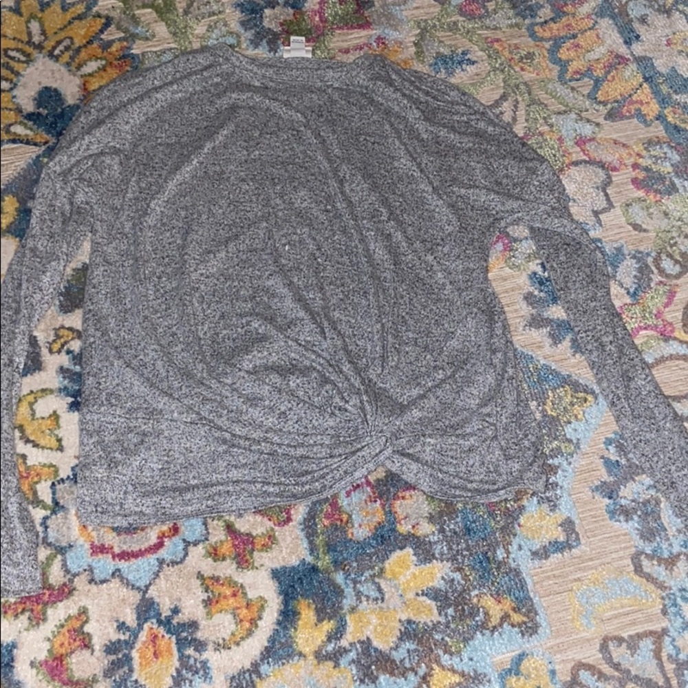 long sleeve shirt with a tie in the front